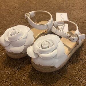 Janie & Jack Girls White Sandals Adjustable New Size 4 🌷